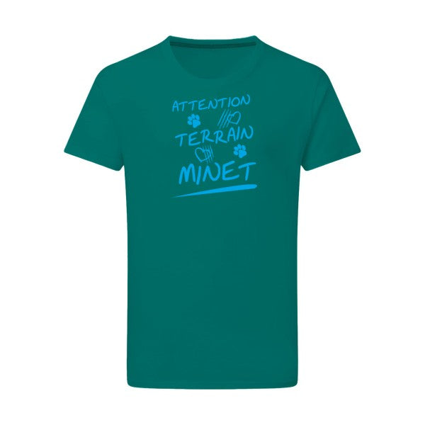 Attention Terrain Minet - Flex bleu clair Tshirt original Emerald Green  2XL