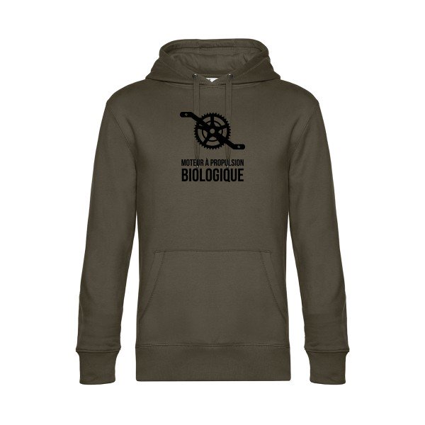 Cyclisme-&-ecologie sweat shirt original Khaki flex Noir impression Face