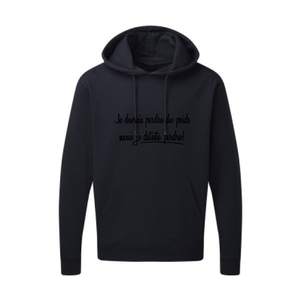 Né pour gagner Noir |Sweat capuche imprimé homme