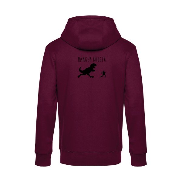 MANGER-BOUGER sweat shirt original Burgundy flex Noir impression Dos