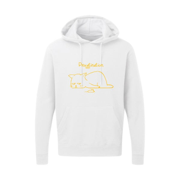 Procatination jaune Or |Sweat capuche imprimé homme