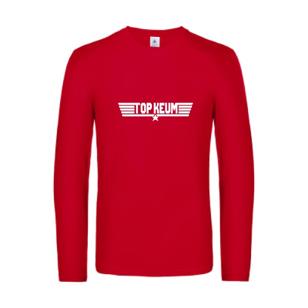 top keum - t shirt- manches- longues- original- humour- Red impression Face