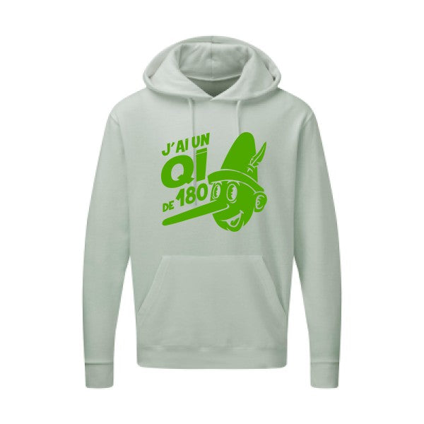 Quotient intellectuel |Sweat  capuche humoristique Vert pomme 