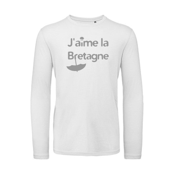 J'aime la Bretagne Gris |T-shirt bio manches longues