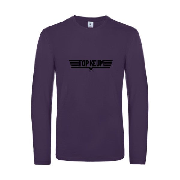 top keum - t shirt- manches- longues- original- humour- Urban Purple impression Face