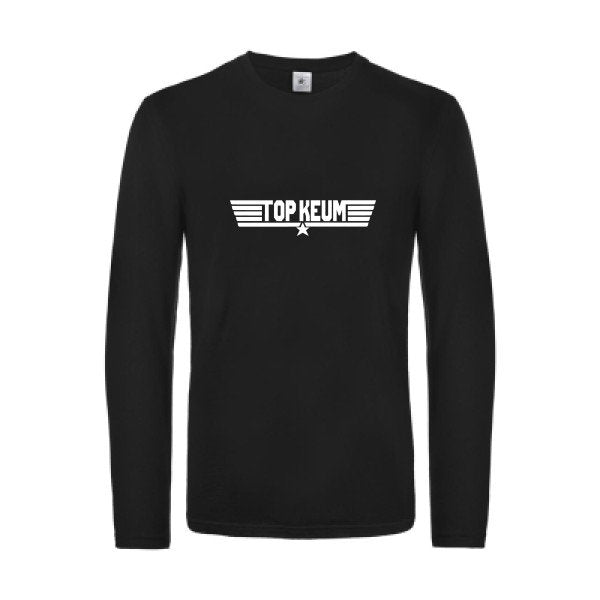 top keum - t shirt- manches- longues- original- humour- Black impression Face