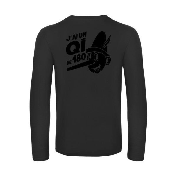 quotient intellectuel - t shirt- manches- longues- original- humour- Black impression Dos