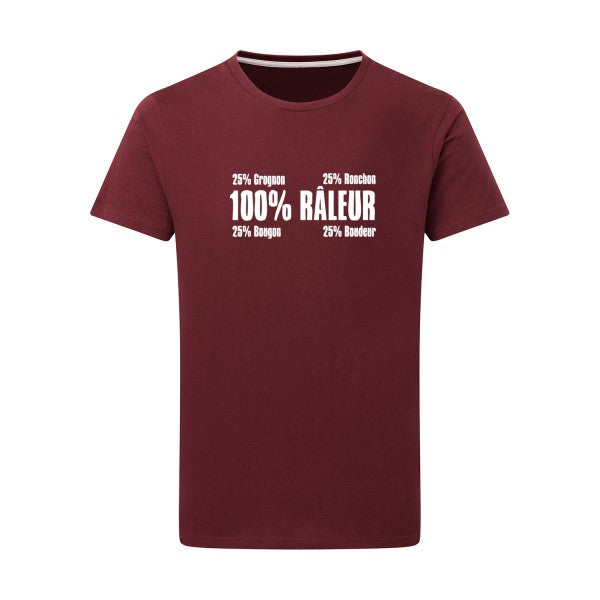 Râleur - Flex Blanc Tshirt original Burgundy  2XL