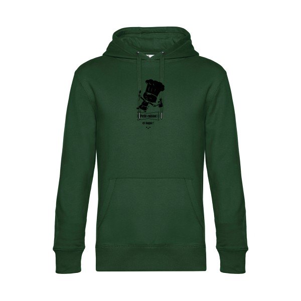 petit-cuistot sweat shirt original Bottle Green flex Noir impression Face