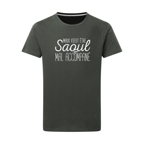 Maux vieut être Saoul Blanc -Flex Blanc sur T-shirt SG  Charcoal  5XL