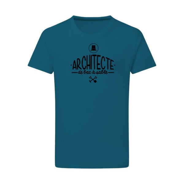 Architecte de bac à sable noir -Flex noir sur T-shirt SG  Petrol  2XL