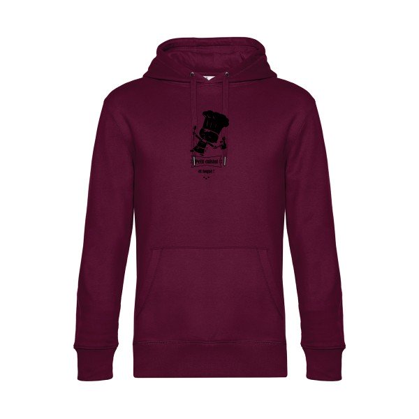 petit-cuistot sweat shirt original Burgundy flex Noir impression Face