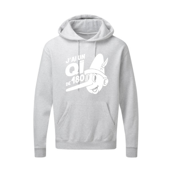 Quotient intellectuel |Sweat  capuche humoristique Blanc 