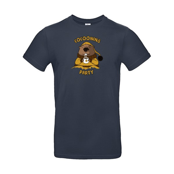 T-shirt humour original Cocooning T Shirt couleur Navy