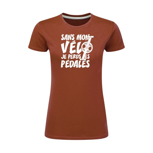 Sans mon vélo, je perds les pédales ! | Blanc |T shirt original femme|SG