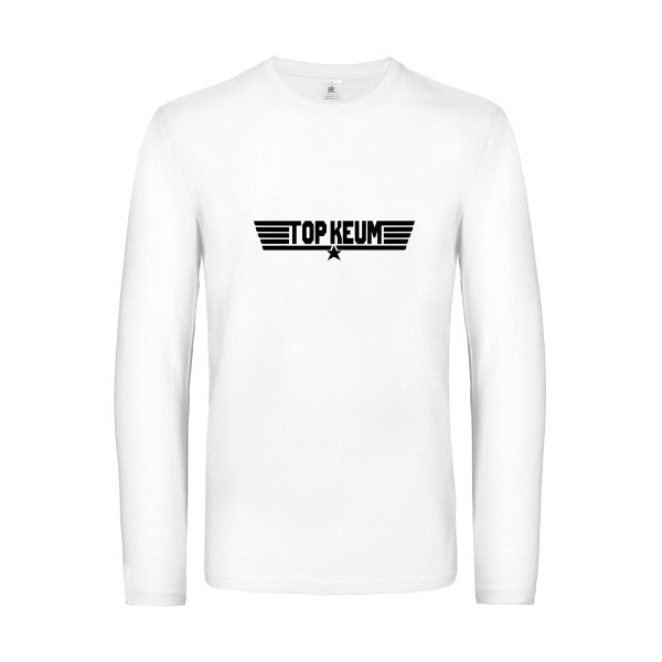 top keum - t shirt- manches- longues- original- humour- White impression Face