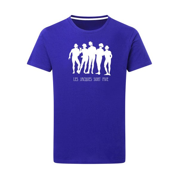 Les Jacques sont Five Blanc -Flex Blanc sur T-shirt SG  Royal Blue  5XL