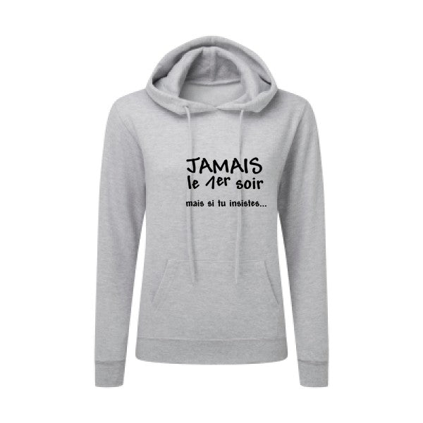 JAMAIS... Noir |Sweat original à capuche Femme