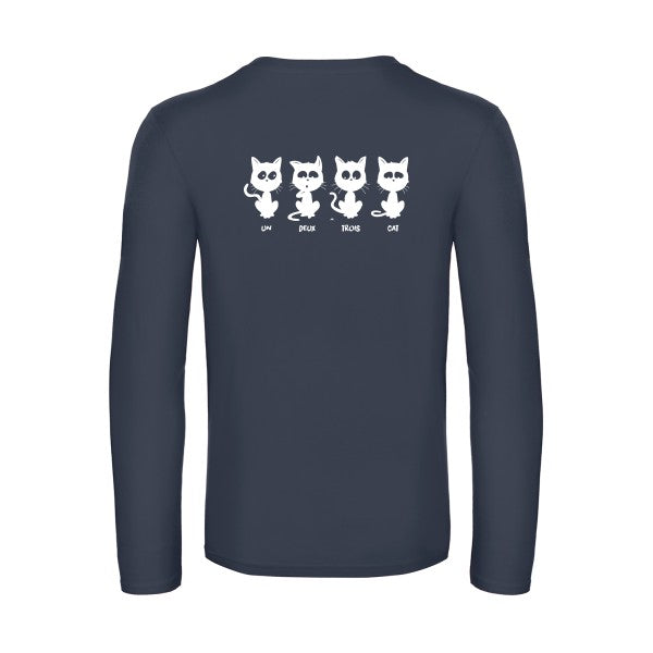 un deux trois cat - t shirt- manches- longues- original- humour- Navy impression Dos