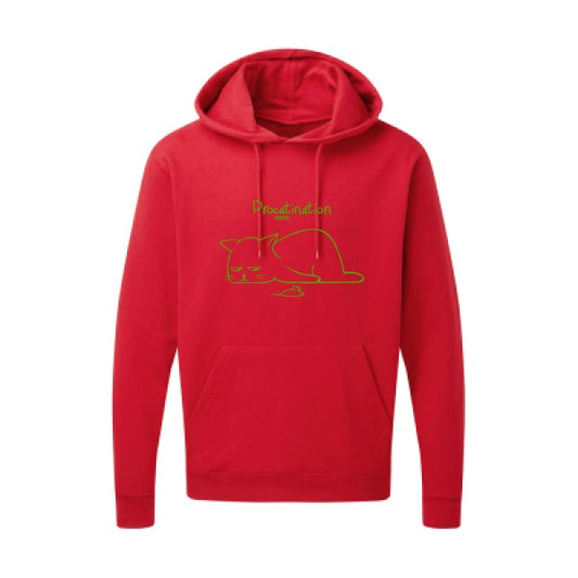 Procatination Vert pomme |Sweat capuche imprimé homme