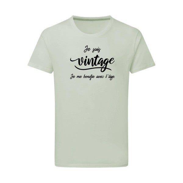 Je suis vintage  - Flex noir Tshirt original Pastel Macchiato  2XL