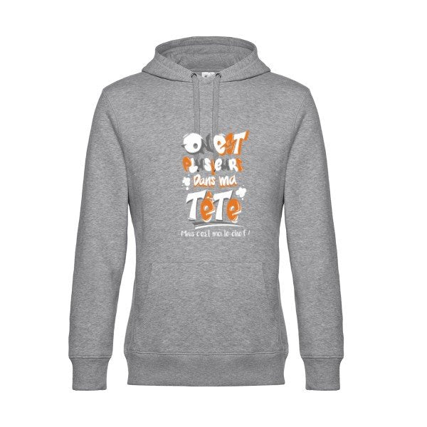 C-est-moi-le-chef-- Sweat à capuche original Heather Grey - RueDuTeeshirt