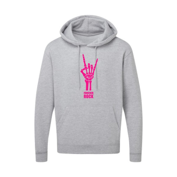 Forever Rock !!|Sweat capuche imprimé|Rose Fluo