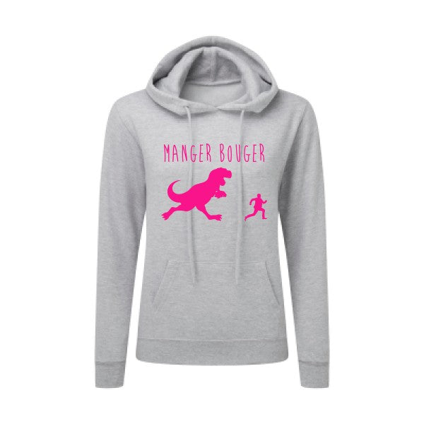 MANGER BOUGER Rose Fluo |Sweat original à capuche Femme