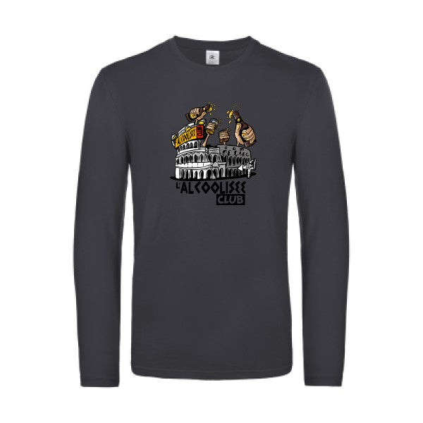 alcoolizee-t-shirt-manches-longues-original-humour -Dark Grey