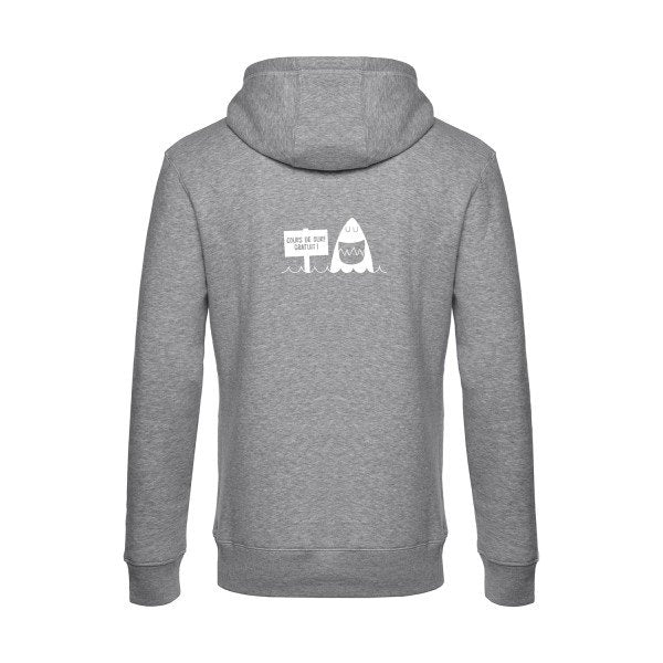 Cours-de-surf sweat shirt original Heather Grey flex Blanc impression Dos