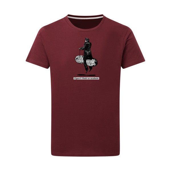 T-shirt homme Partir en cacahuète - T-shirt humoristique et absurde Burgundy 2XL