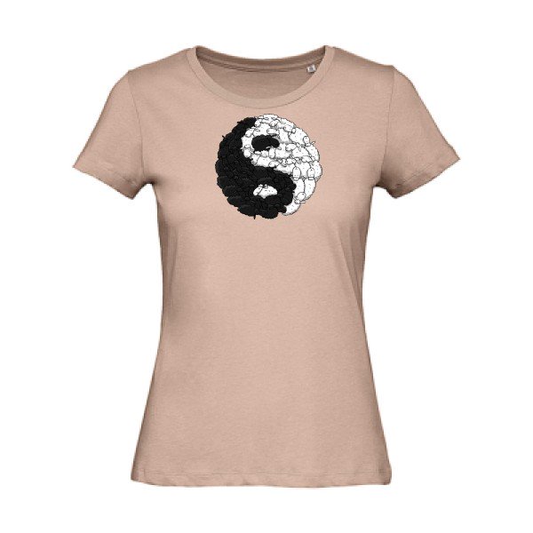 Mouton-Yin-Yang- - t-shirt original femme Millennial Pink