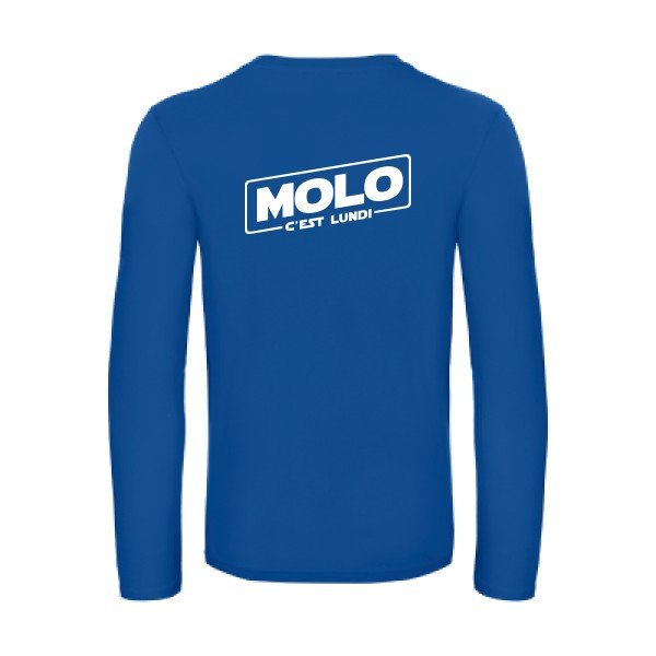 molo c est lundi - t shirt- manches- longues- original- humour- Royal Blue impression Dos