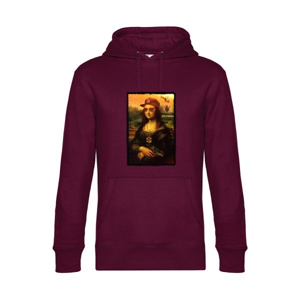 La-Joconde- Sweat à capuche original Burgundy - RueDuTeeshirt