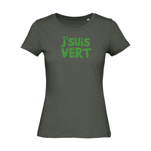 J-suis-vert- - t-shirt original femme Millennial Khaki