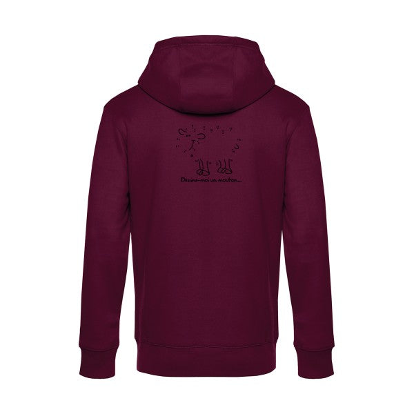 Dessine-moi-un-mouton sweat shirt original Burgundy flex Noir impression Dos