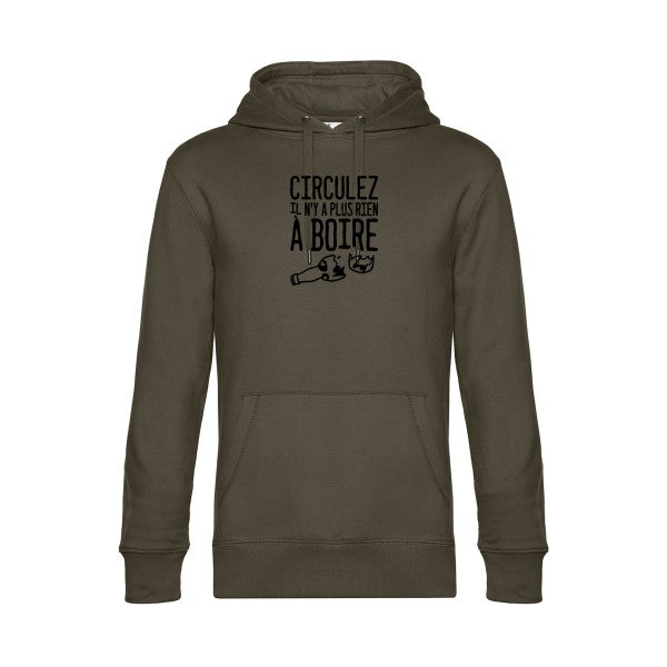 Circulez-il-n-y-a-plus-rien-a-boire sweat shirt original Khaki flex Noir impression Face