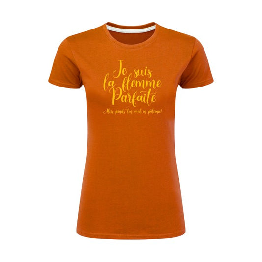 La flemme parfaite | jaune Or |T shirt original femme|SG