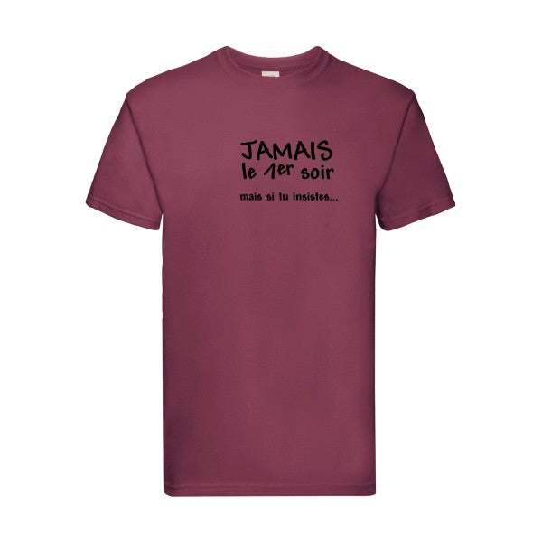 T-shirt|JAMAIS... |flex Noir| Fruit of the loom 205 g 