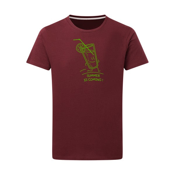 Summer is coming ! vert pomme -Flex vert pomme sur T-shirt SG  Burgundy  2XL