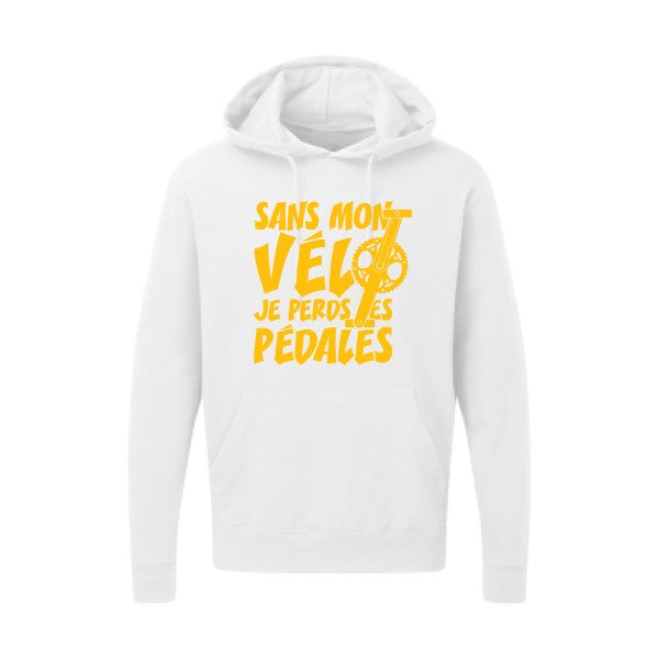 Sans mon vélo, je perds les pédales ! |Sweat  capuche humoristique jaune Or 