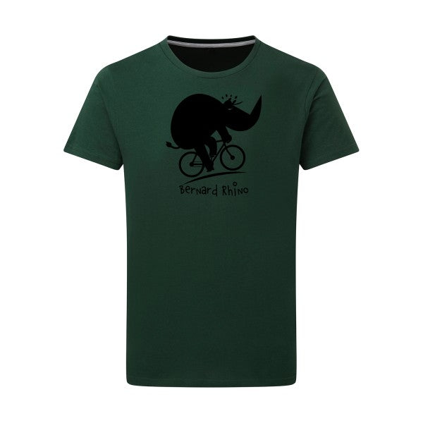 Bernard Rhino noir -Flex noir sur T-shirt SG  Bottle Green  2XL