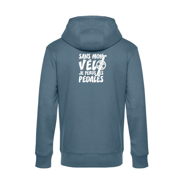 Sans-mon-velo-je-perds-les-pedales sweat shirt original nordic blue flex Blanc impression Dos