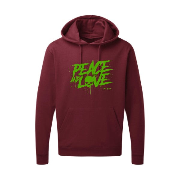 Peace or no peace |Sweat  capuche humoristique Vert pomme 