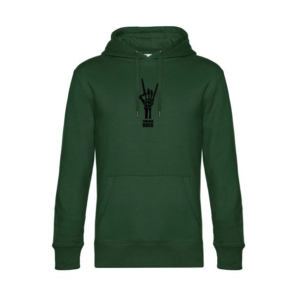 Forever-Rock-!!! sweat shirt original Bottle Green flex Noir impression Face