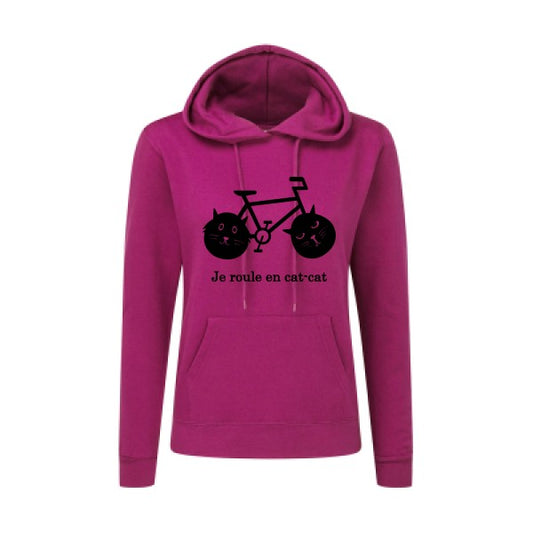 cat-cat bike Noir |Sweat original à capuche Femme