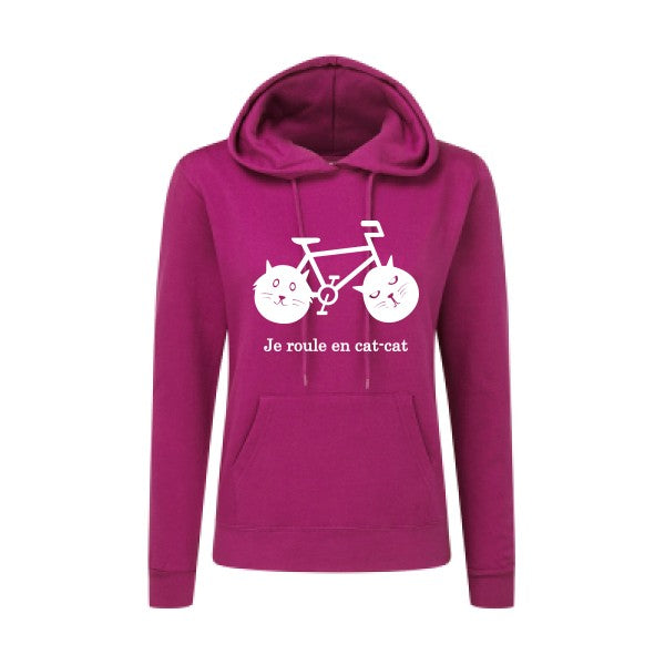 cat-cat bike Blanc |Sweat original à capuche Femme