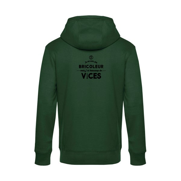 JE-NE-SUIS-PAS-BRICOLEUR sweat shirt original Bottle Green flex Noir impression Dos