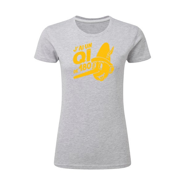 Quotient intellectuel jaune Or |T shirt original femme|SG