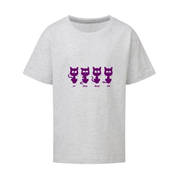 un deux trois cat Flex Violet SG - Kids T-shirt enfant Ash Grey Taille 152 (11-12/2XL)